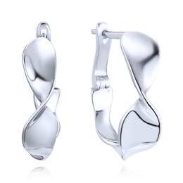 MINET Moderní stříbrné kroucené náušnice