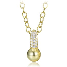 MINET Elegantní pozlacený stříbrný náhrdelník se zirkonem