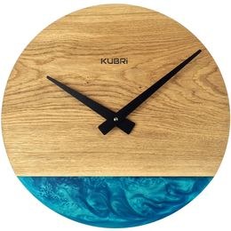 KUBRi 0184 - Luxusní dubové hodiny s epoxidovými doplňky