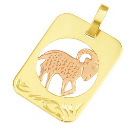Zlatý přívěsek ze žlutého a červeného zlata zvěrokruh Beran