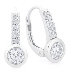 Zlaté náušnice se zirkony z bílého zlata klapkové