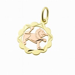 Zlatý přívěsek ze žlutého a červeného zlata zvěrokruh Lev