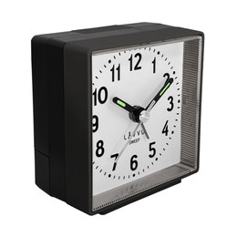 LAVVU Černý budík SWEEP s plynulým chodem LAS3010