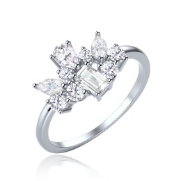 MINET Luxusní stříbrný 925/1000 prsten s bílým zirkonem JMAS0355SR
