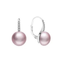 Stříbrné náušnice se zirkony a perlou