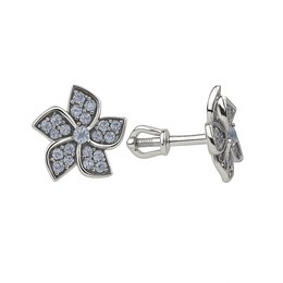 Zlaté náušnice z bílého zlata se zirkonem šroubkové