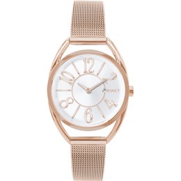 MINET Rose gold dámské hodinky ICON PINK MESH MWL5232