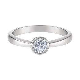 Zlatý 585/1000 prsten z bílého zlata se zirkonem 5001BK