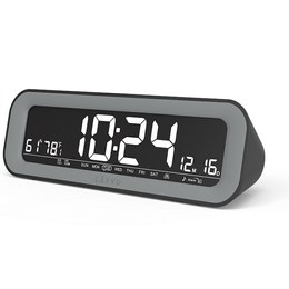 Černý digitální budík LAVVU SMART do sítě s rádiem LAD4010