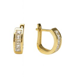 Zlaté náušnice se zirkony kruhy francouzské zavírání