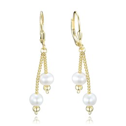 MINET Pozlacené stříbrné náušnice s přírodními perlami