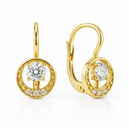 Zlaté naušnice se zirkony