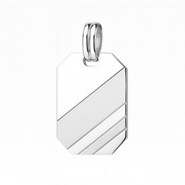 Zlatý 585/1000 přívěsek z bílého zlata destička 2963