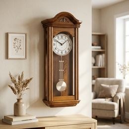 KUBRi 0300A - Kyvadlové hodiny české výroby z masivního dubu bez povrchové úpravy