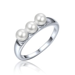 MINET Stříbrný 925/1000 prsten s přírodní perlou JMAS7059SR