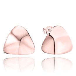 MINET Moderní Rosegold stříbrné náušnice