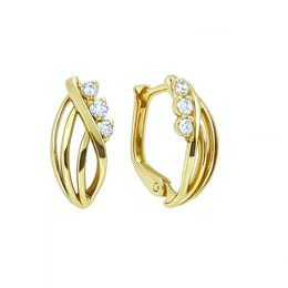 Zlaté 585/1000 náušnice se zirkony klapkové 6010n