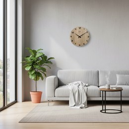 KUBRi HRC0094 - Velké dubové hodiny řízené signálem s tichým chodem