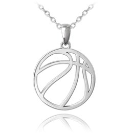 MINET Stříbrný náhrdelník BASKETBALOVÝ MÍČ
