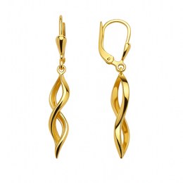 Zlaté visací náušnice klapkové