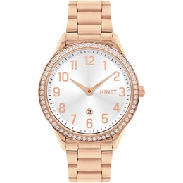 MINET Rose gold dámské hodinky AVENUE s čísly MWL5300