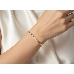 Zlatý 585/1000 náramek z bílého zlata singapur 1703