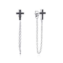 MOISS stříbrná náušnice KŘÍŽEK