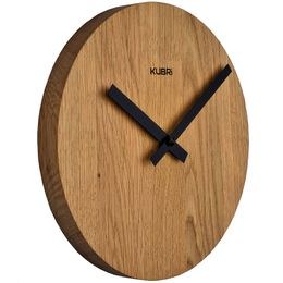 VLAHA Dřevěné hodiny OAK vyrobené v Čechách s černými ručkami ⌀34cm