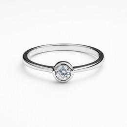 Zlatý prsten z bílého zlata se zirkonem