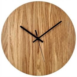 KUBRi HRC0100 - Dubové hodiny řízené signálem s tichým chodem a minimalistickým designem