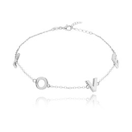 MINET Stříbrný náramek LOVE