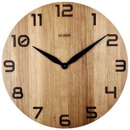 KUBRi 0128 - obrovské dubové hodiny s výraznými černými ručičkami