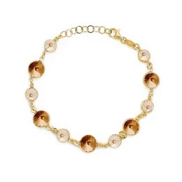 Stříbrný zlacený náramek Victoria Cruz A0692-06DP