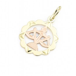 Zlatý přívěsek ze žlutého a červeného zlata zvěrokruh Váhy