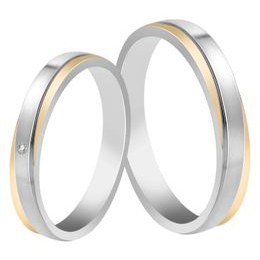 Snubní prsten z chirurgické oceli dvoubarevný bez kamene