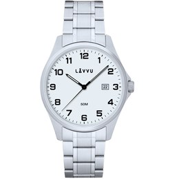 LAVVU Ocelové pánské hodinky GLIMT White LWM0320