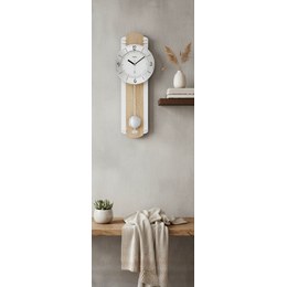 JVD NS22012.23 - Kyvadlové moderní hodiny z kvalitních materiálů jako je dřevo kov a sklo