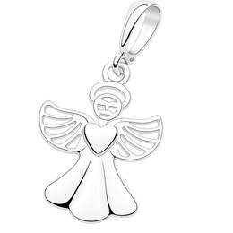 Zlatý 585/1000 přívěsek z bílého zlata anděl 3880