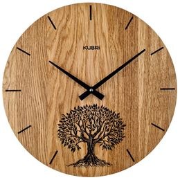 KUBRi 0123B - velké dubové hodiny české výroby o průměru 60 cm
