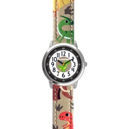 CLOCKODILE Svítící béžové chlapecké dětské hodinky DINOSAUŘI