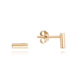 MINET Minimalistické Rose gold stříbrné náušnice TYČKY
