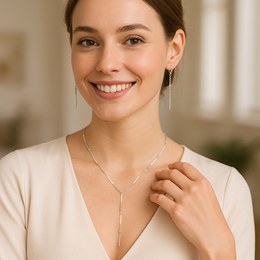 MINET Stříbrný náhrdelník motýlek s bílou perletí