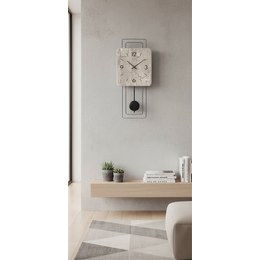 KUBRi 0181A - Luxusní dubové hodiny s epoxidovými doplňky