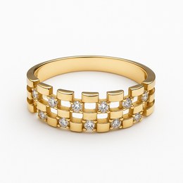 Zlatý prsten se zirkony