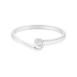 Zlatý 585/1000 prsten z bílého zlata se zirkony 5045B