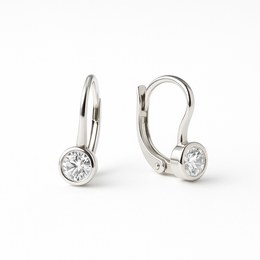 Zlaté náušnice z bílého zlata se zirkony klapkové