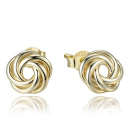 MINET Pozlacené decentní stříbrné náušnice