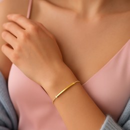 MINET Elegantní zlatý náramek nekonečno s bílými zirkony Au 585/1000 1,15g