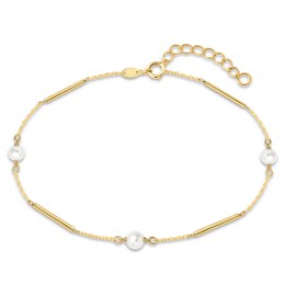 MINET Elegantní zlatý náramek s perlou Au 585/1000 1,45g