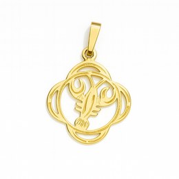 Stříbrný zlacený přívěs zvěrokruh Rak čtyřlístek